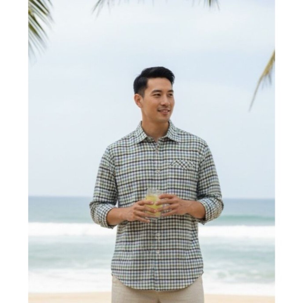 Tommy Bahama NEW mens long sleeve button up checked shirt Large